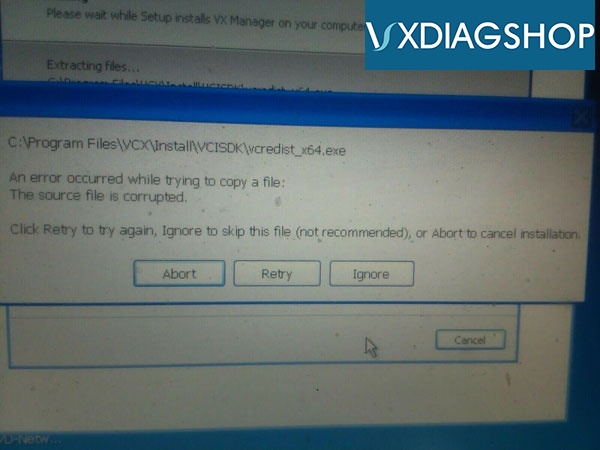 Vxdiag Manager Source File Corrupted
