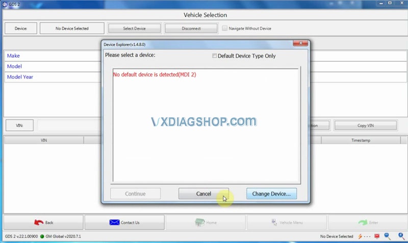 2020 07 Vxdiag Gm Gds2 No Device Detected