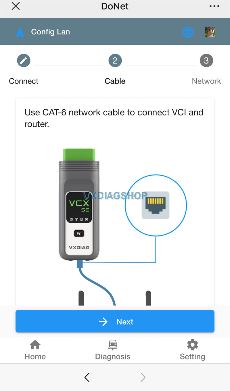 Connect Vxdiag Wechat Router Lan 2