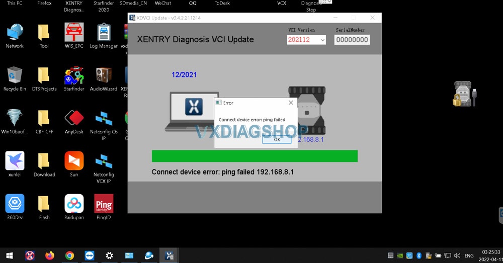 VXDIAG Benz C6 Driver for 2021/12 Xentry File Check Failed 