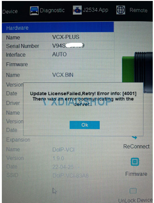 Vxdiag Vcx Se Failed To Update License 1