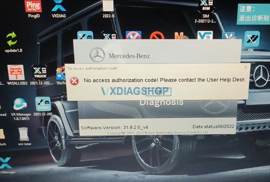 Vxdiag Benz No Access Authorization Code