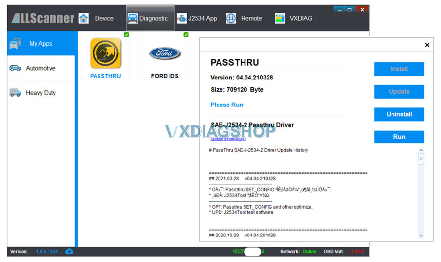 Use Vxdiag Ford With RDT Software 3