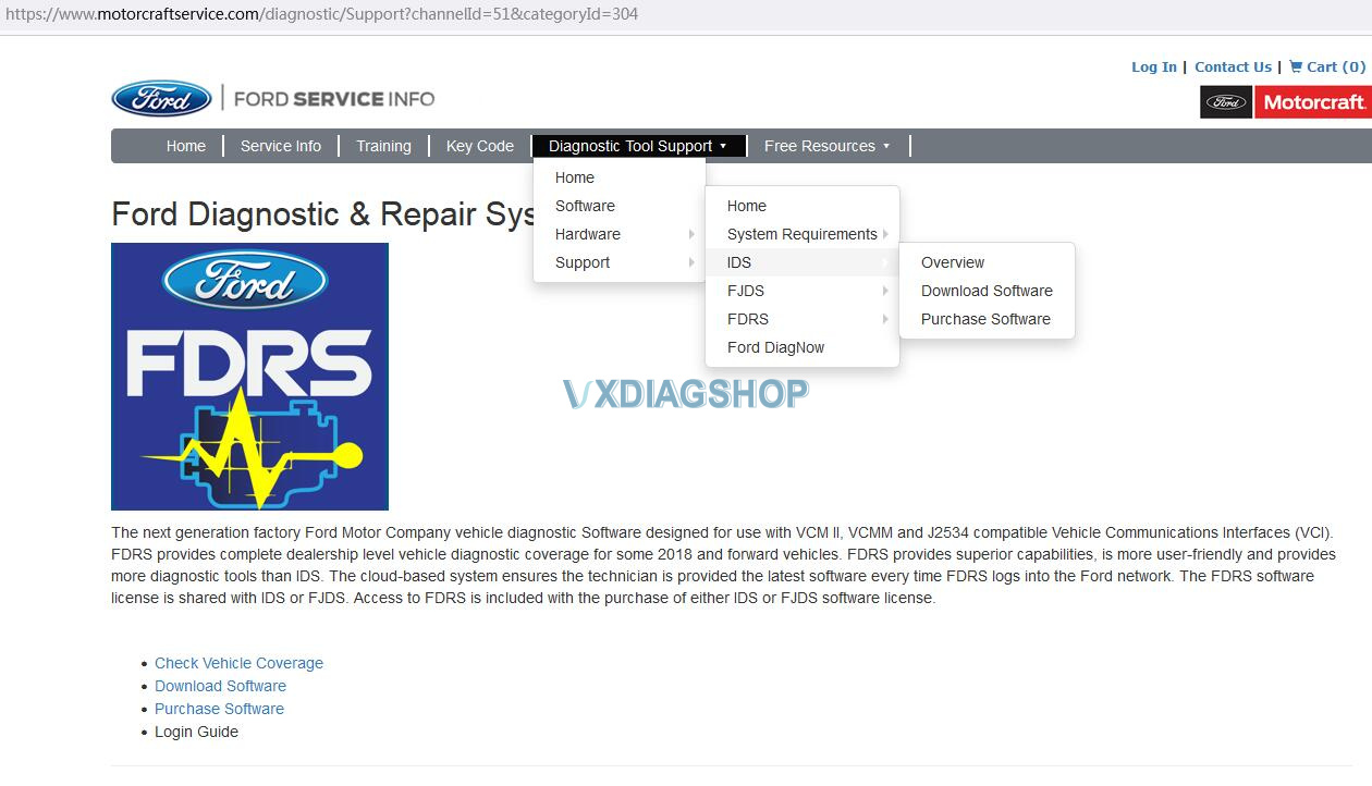 Vxdiag Ford Online Account 1