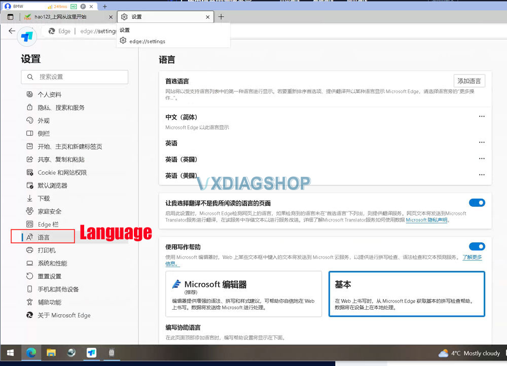 Change VXDIAG 2TB HDD Web Browser Homepage 2