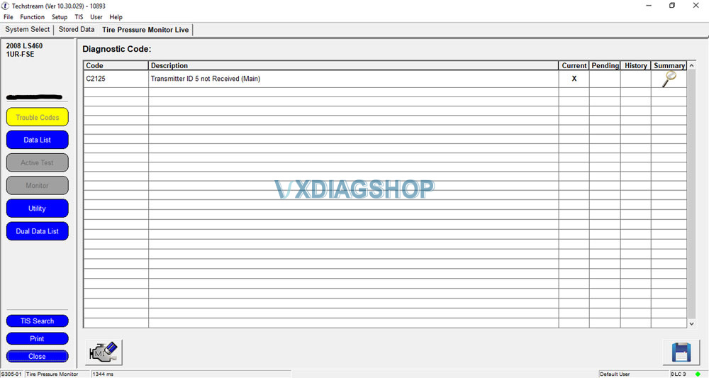Vxdiag Techsteam Replace Lexus Ls460 Ls600 Tpms 3