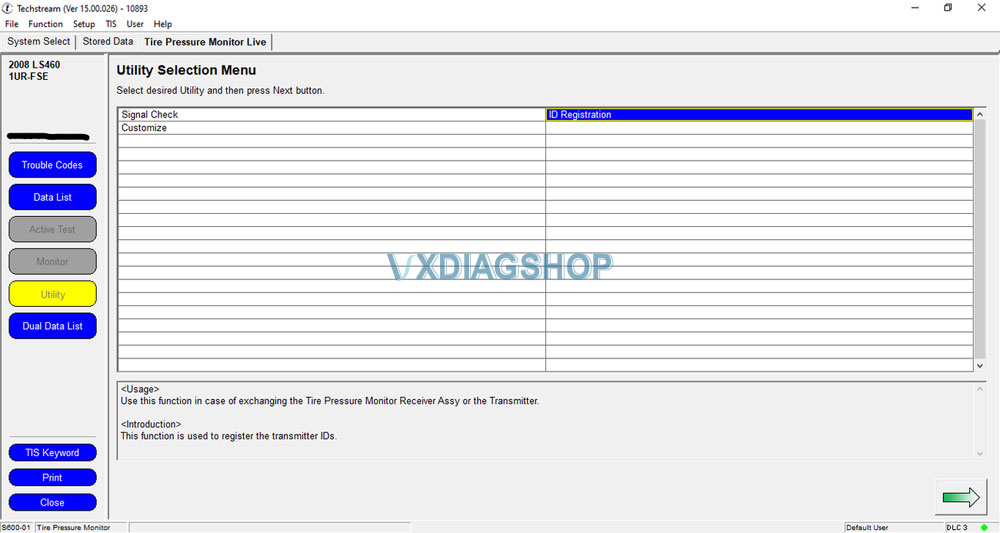 Vxdiag Techsteam Replace Lexus Ls460 Ls600 Tpms 7