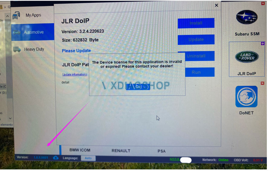 Vxdiag Vcx Nano Jlr Doip License Expired 2