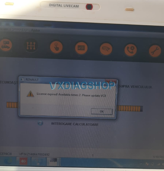 Vxdiag Renault License Expired
