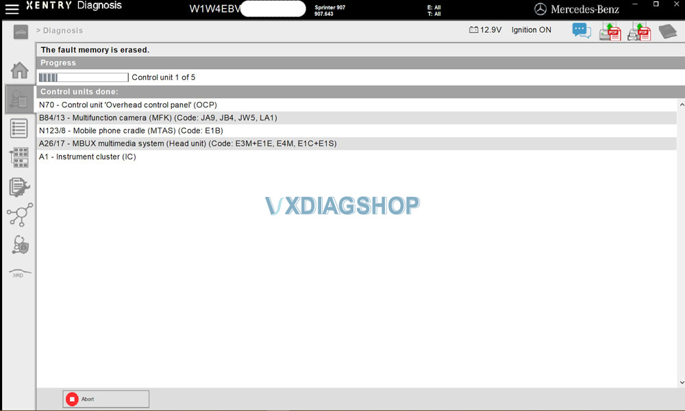 VXDIAG Vcx Se Benz Sprinter Coding Xentry 6
