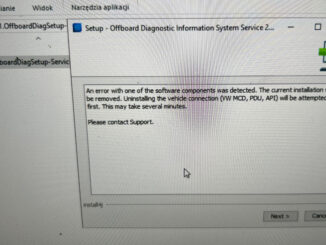 Vxdiag Error With One Of The Software Components Detected