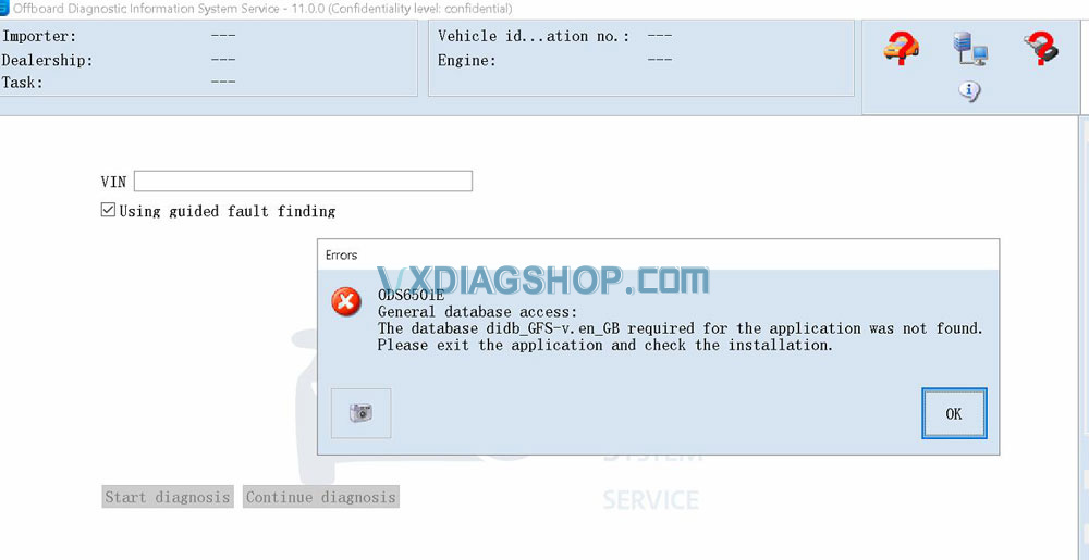 Vxdiag ODS6501E General Database Access