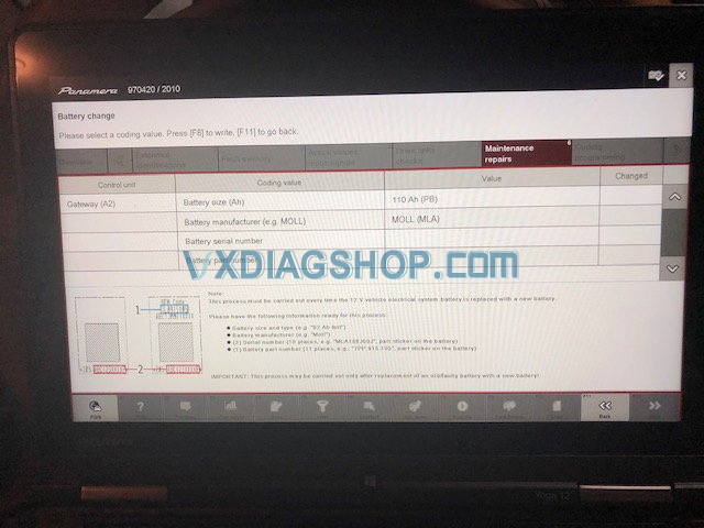 Updating Porsche Battery With VXDIAG 10