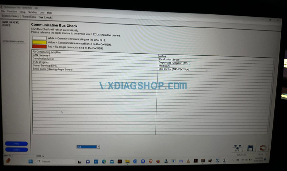 vxdiag-toyota-Avalon-no-datastream-1