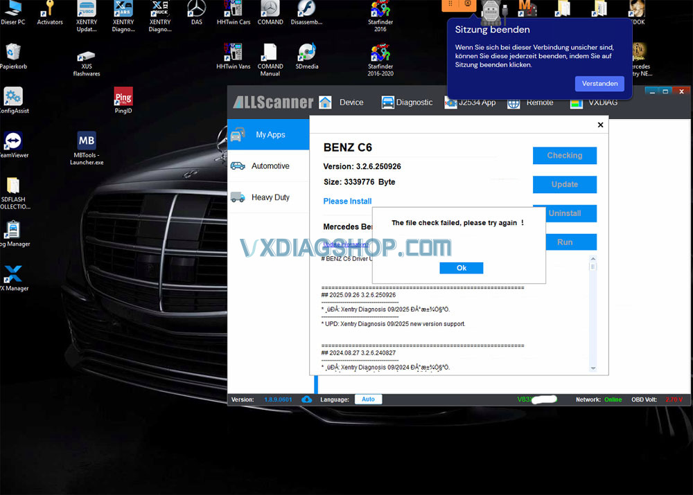 vxdiag-benz-c6-driver-file-check-failed