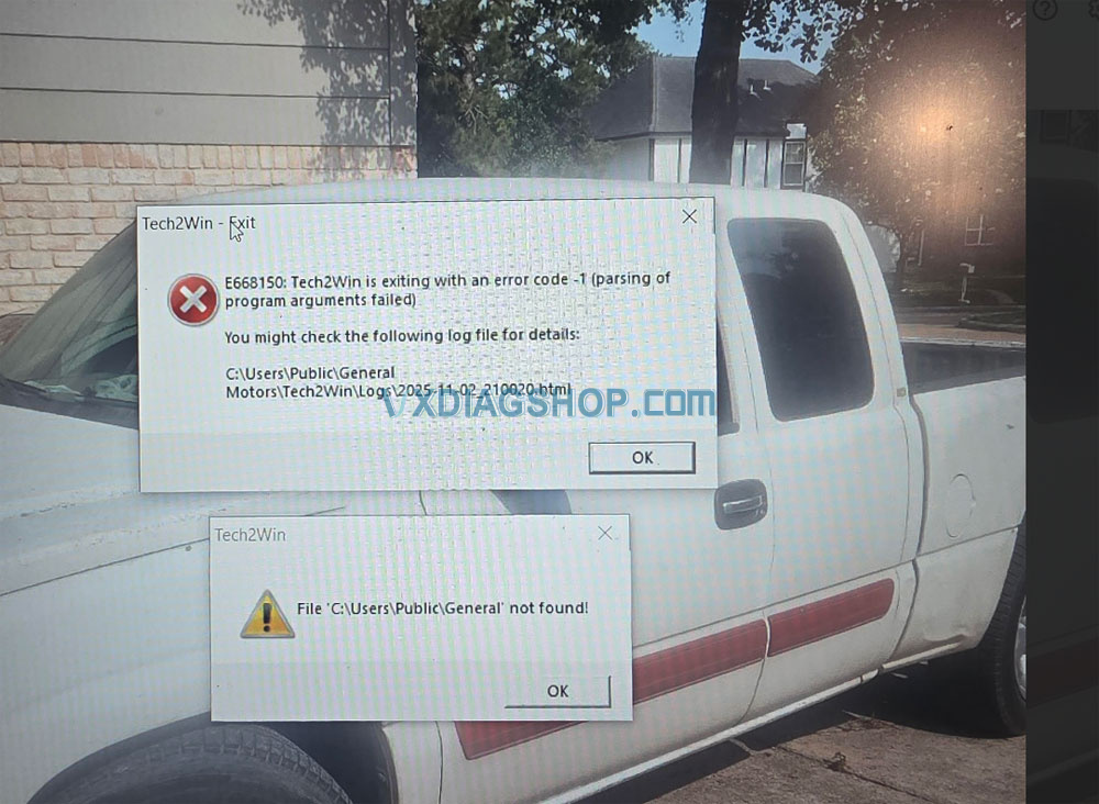 vxdiag-tech2win-e668150-error-1