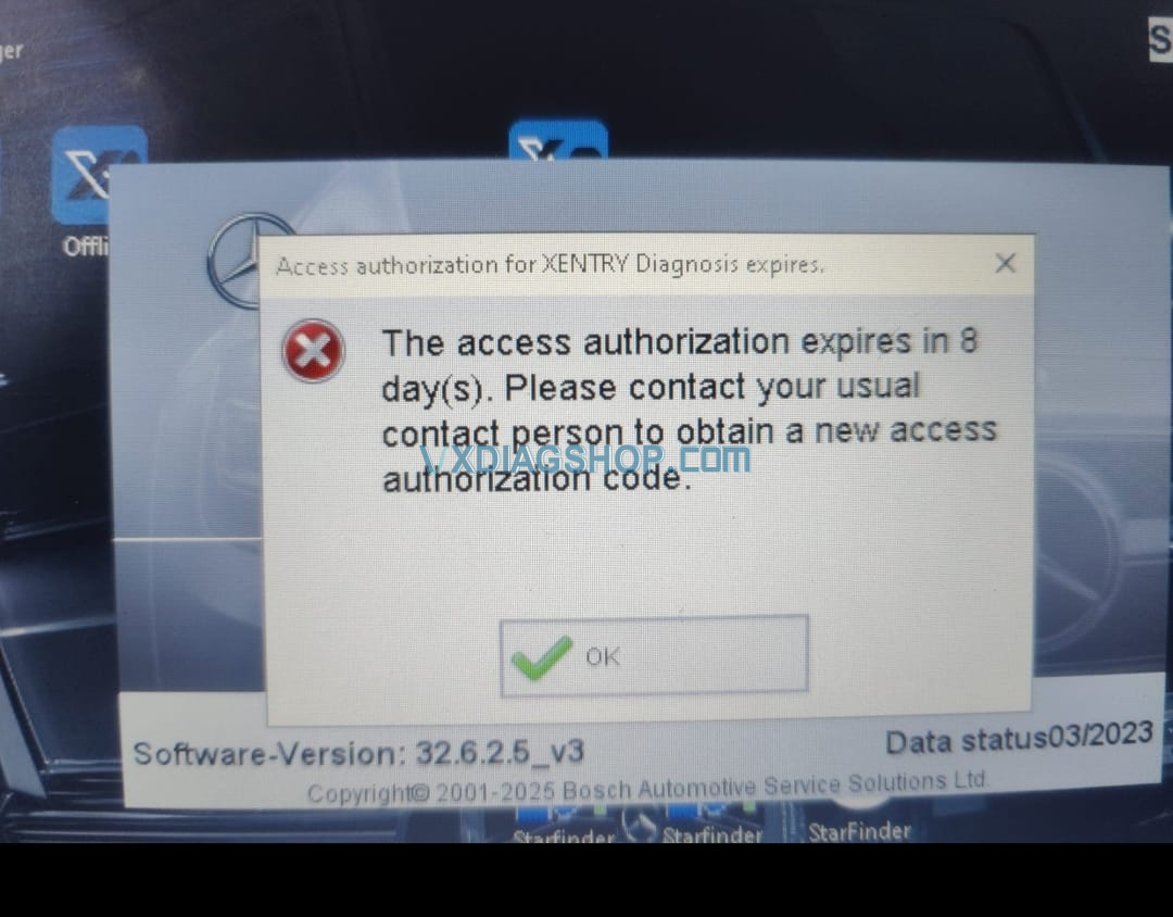 2023.09 vxdiag benz access authrization expires